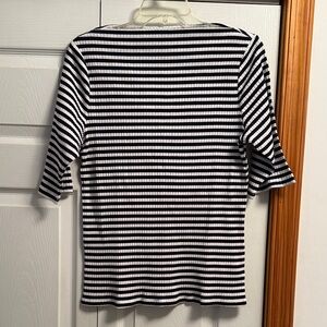 Old Navy Black and White Striped Long Sleeve Top